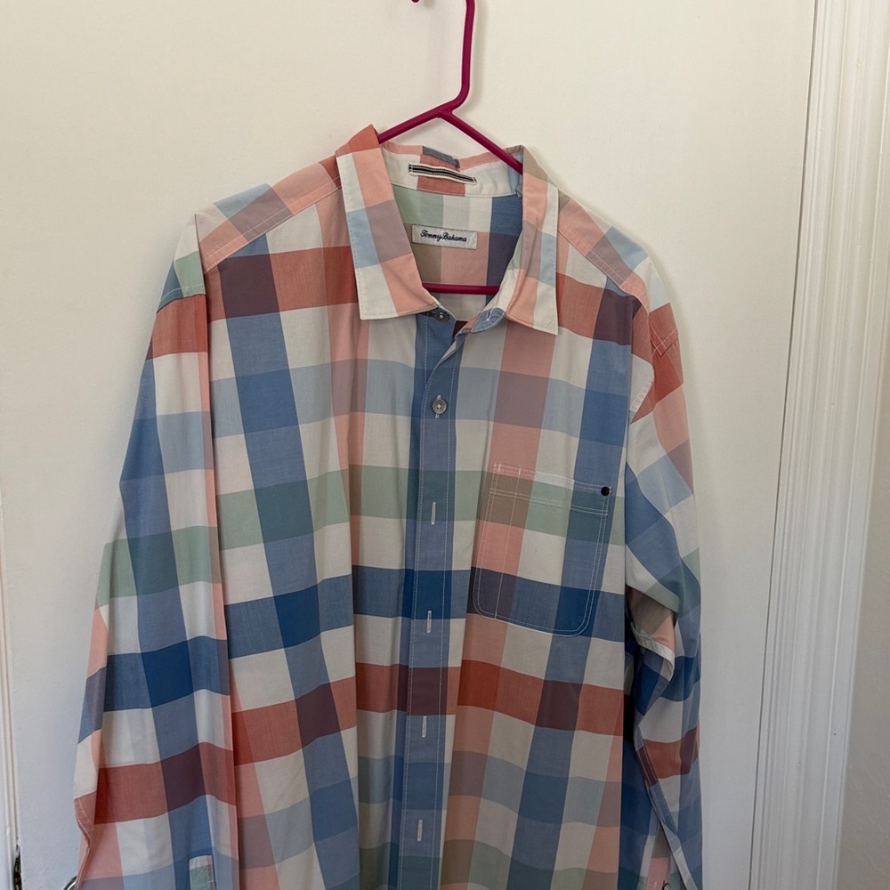 Tommy Bahama Pastel Plaid Button-Down Shirt - Blue, Green, Coral